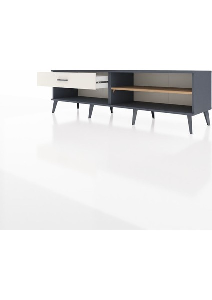 Hyperion Tv Ünitesi Tek Raflı Tek Çekmeceli 176X44X51 Antrasit-Çam/aytaşı modelleri