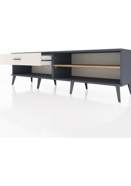 Hyperion Tv Ünitesi Tek Raflı Tek Çekmeceli 176X44X51 Antrasit-Çam/aytaşı fırsatları