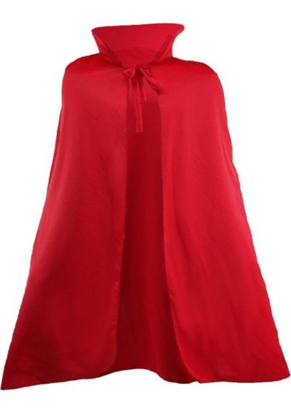 Cadılar Bayramı Erkek Vampir Kostümü – 120 cm Yakalı Kırmızı Pelerinli Model fiyatları