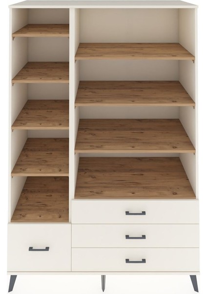 Kronos Dolap 9 Raflı 4 Çekmeceli 132X59X195 Aytaşı-Çam/aytaşı