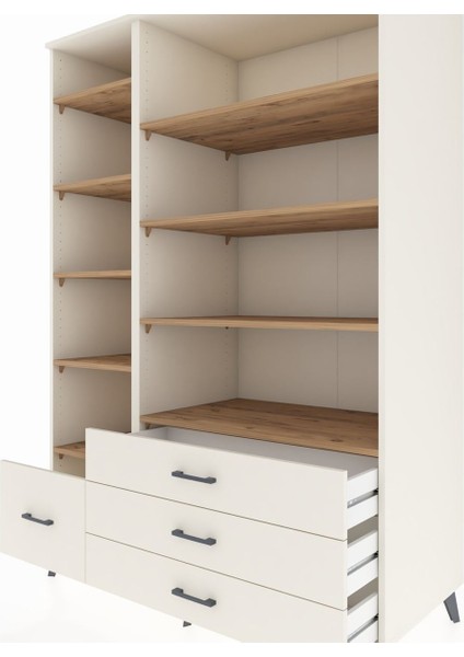 Kronos Dolap 9 Raflı 4 Çekmeceli 132X59X195 Aytaşı-Çam/aytaşı fırsatları