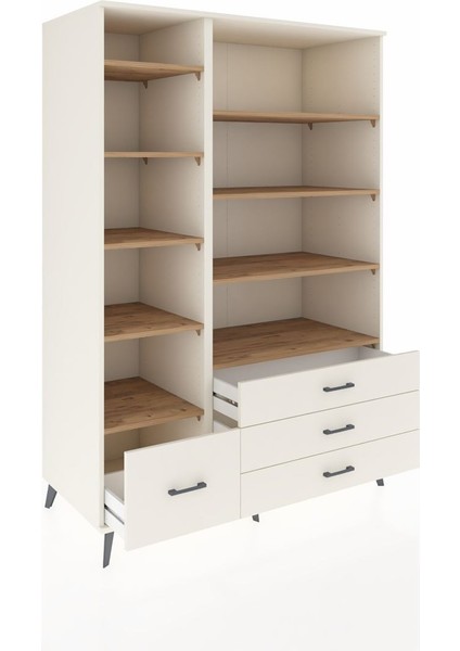 Kronos Dolap 9 Raflı 4 Çekmeceli 132X59X195 Aytaşı-Çam/aytaşı indirimleri