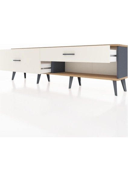 Arges Tv Ünitesi 2 Çekmeceli 176X30X51 Antrasit-Çam/aytaşı fırsatları