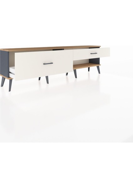 Arges Tv Ünitesi 2 Çekmeceli 176X30X51 Antrasit-Çam/aytaşı indirimleri