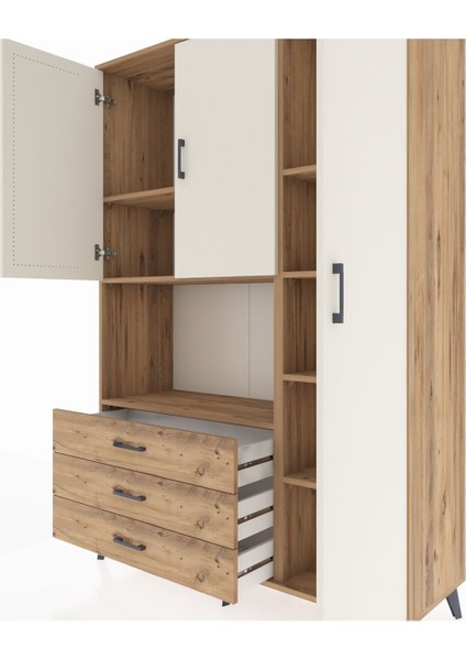 Hyperion Dolap 7 Raflı 3 Çekmeceli 3 Kapaklı 132X44X195 Çam-Aytaşı/çam fırsatları