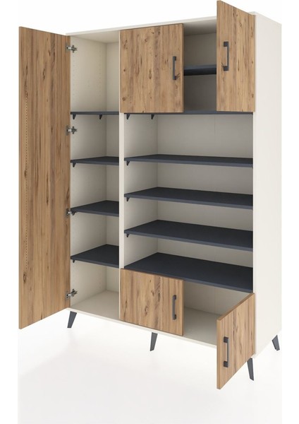 Hyperion Dolap 10 Raflı 5 Kapaklı 132X44X195 Aytaşı-Çam/antrasit modelleri