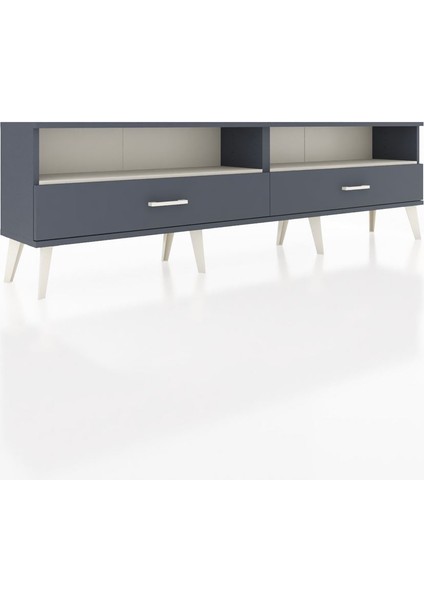 Arges Tv Ünitesi 2 Raflı 2 Çekmeceli 176X30X51 Antrasit-Aytaşı/antrasit fiyatları