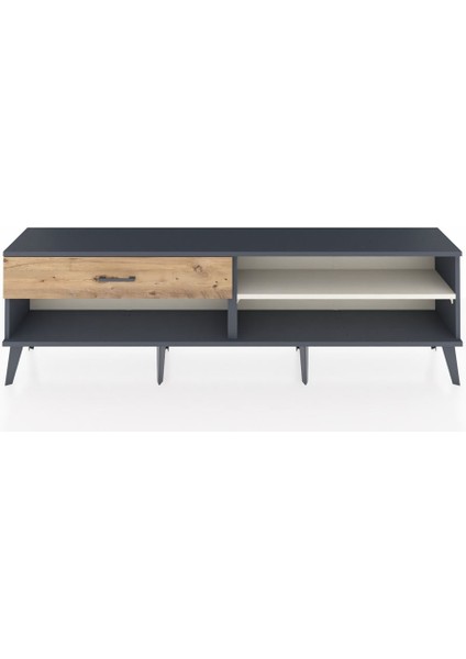 Arges Tv Ünitesi Tek Raflı Tek Çekmeceli 176X30X51 Antrasit-Aytaşı/çam