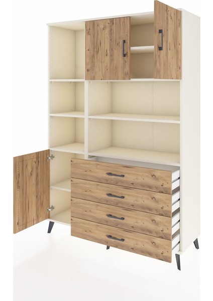 Hyperion Dolap 8 Raflı 4 Çekmeceli 3 Kapaklı 132X44X195 Aytaşı-Çam/çam modelleri