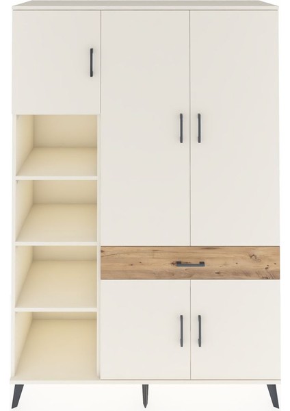 Hyperion Dolap 8 Raflı Tek Çekmeceli 5 Kapaklı 132X44X195 Aytaşı-Aytaşı/çam