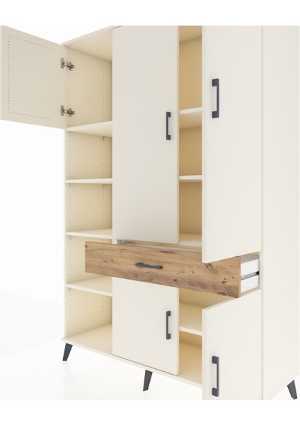 Hyperion Dolap 8 Raflı Tek Çekmeceli 5 Kapaklı 132X44X195 Aytaşı-Aytaşı/çam fırsatları