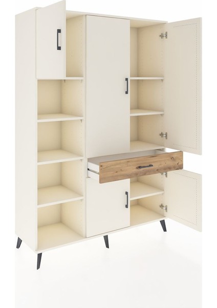 Hyperion Dolap 8 Raflı Tek Çekmeceli 5 Kapaklı 132X44X195 Aytaşı-Aytaşı/çam indirimleri