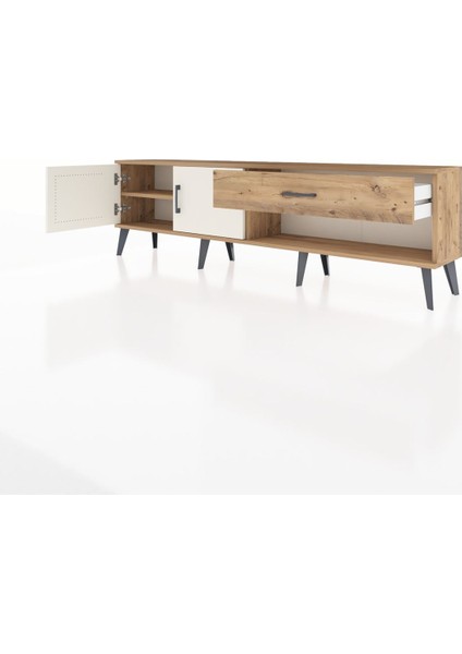 Arges Tv Ünitesi Tek Raflı Tek Çekmeceli 2 Kapaklı 176X30X51 Çam-Aytaşı/çam modelleri