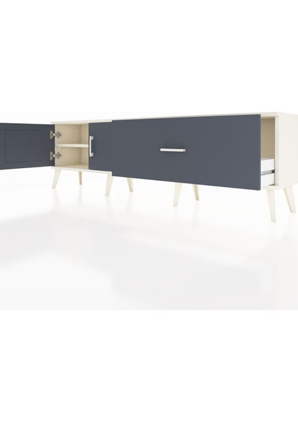 Arges Tv Ünitesi Tek Raflı Tek Çekmeceli 2 Kapaklı 176X30X51 Aytaşı-Antrasit/antrasit fırsatları