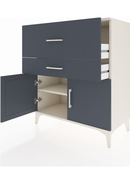 Hyperion Şifonyer Tek Raflı 2 Çekmeceli 2 Kapaklı 88X44X106 Aytaşı-Antrasit fırsatları