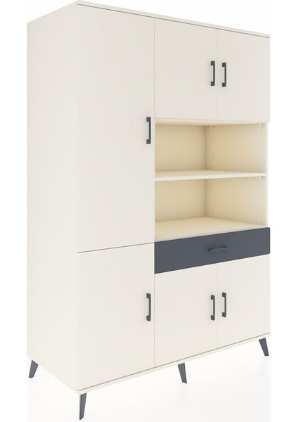 Kronos Dolap 10 Raflı Tek Çekmeceli 6 Kapaklı 132X59X195 Aytaşı-Aytaşı/antrasit fiyatları