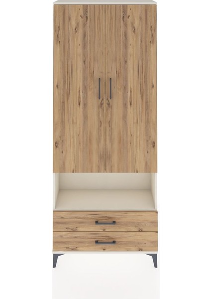 Arges Dolap 4 Raflı 2 Çekmeceli 2 Kapaklı 88X30X221 Aytaşı-Çam