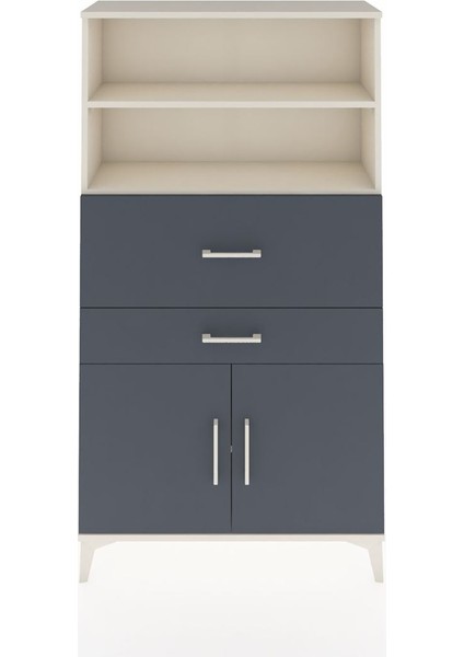 Arges Dolap 3 Raflı 2 Çekmeceli 2 Kapaklı 88X30X163 Aytaşı-Antrasit
