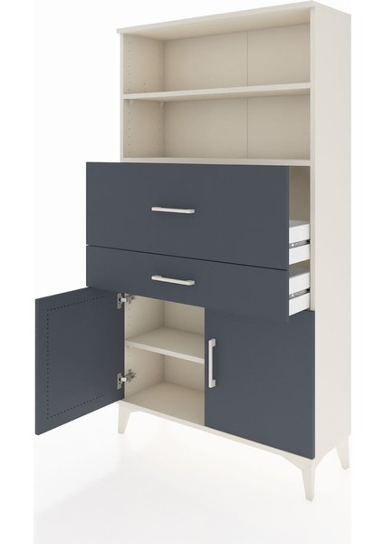 Arges Dolap 3 Raflı 2 Çekmeceli 2 Kapaklı 88X30X163 Aytaşı-Antrasit fırsatları