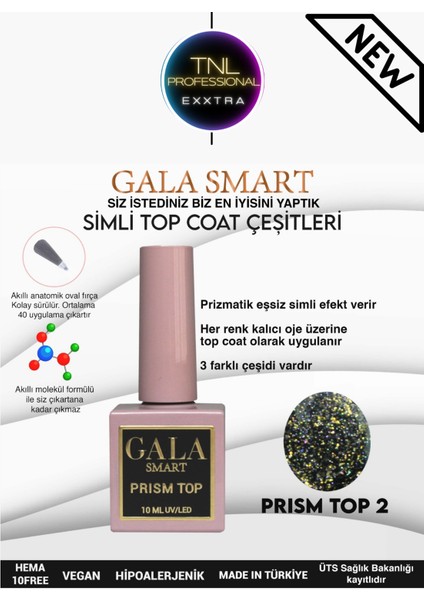 Tnl Exxtra Gala Smart Prism Top Coat No: 02 10 ml Kalıcı Oje Jel Protez Tırnak