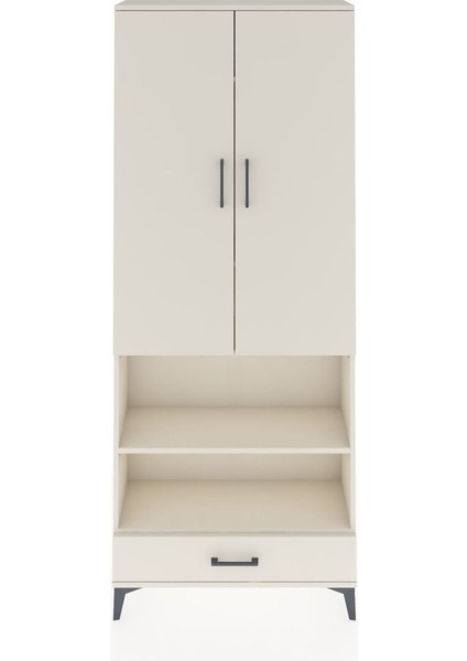 Arges Dolap 5 Raflı Tek Çekmeceli 2 Kapaklı 88X30X221 Aytaşı-Aytaşı