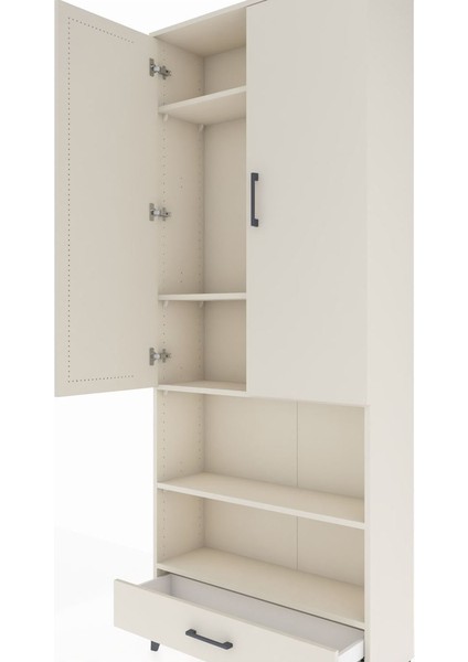 Arges Dolap 5 Raflı Tek Çekmeceli 2 Kapaklı 88X30X221 Aytaşı-Aytaşı indirimleri
