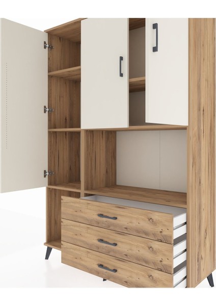 Hyperion Dolap 6 Raflı 3 Çekmeceli 3 Kapaklı 132X44X195 Çam-Aytaşı/çam fırsatları