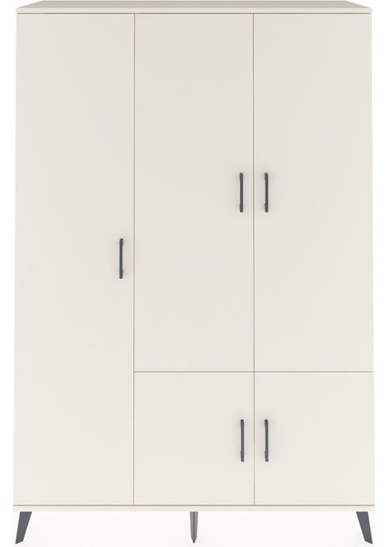 Hyperion Dolap 7 Raflı 5 Kapaklı Tek Askılı 132X44X195 Aytaşı-Aytaşı/antrasit