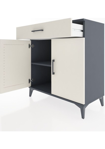 Hyperion Şifonyer Tek Raflı Tek Çekmeceli 2 Kapaklı 88X44X96 Antrasit-Aytaşı fırsatları