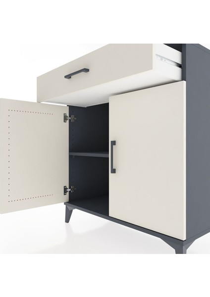 Hyperion Şifonyer Tek Raflı Tek Çekmeceli 2 Kapaklı 88X44X96 Antrasit-Aytaşı indirimleri