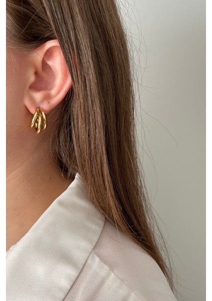 Paslanmaz Çelik Üçlü Halka (Tripple Hoop) Küpe