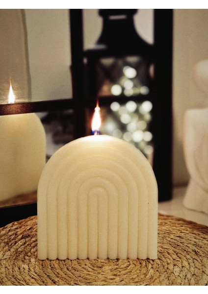 Gökkuşağı Desenli Dekoratif 2'li Set Mum modelleri