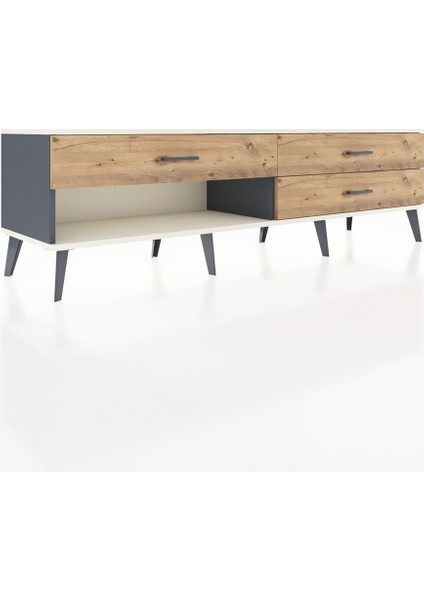 Hyperion Tv Ünitesi 3 Çekmeceli 176X44X51 Antrasit-Aytaşı/çam fiyatları