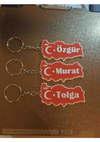 Isme Özel Türkiye Anahtarlık(3 Adet)