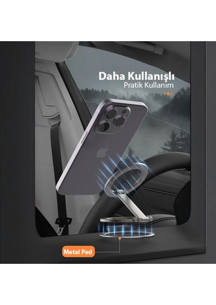 Mini Çok güçlü katlanır telefon tutucu araç masa araba yer kaplamayan magsafe tüm telefonlara uyumlu