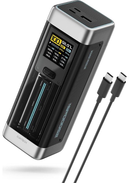 20 Powerbank 25000 Mah 210 W Pd3.1 Süper Hızlı Şarj | 3 Port Tft Ekranlı Laptop, Macbook, Iphone, Samsung Uyumlu