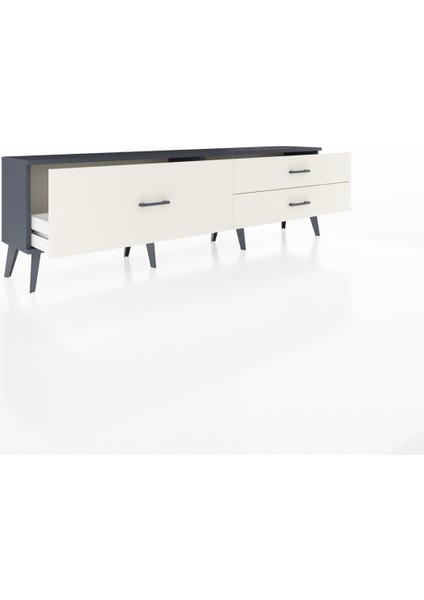 Arges Tv Ünitesi 3 Çekmeceli 176X30X51 Antrasit-Antrasit/aytaşı indirimleri