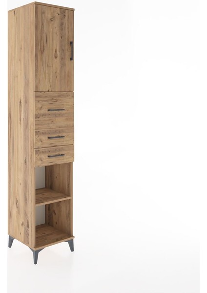 Hyperion Dolap 3 Raflı 3 Çekmeceli Tek Kapaklı 44X44X221 Çam-Çam fiyatları