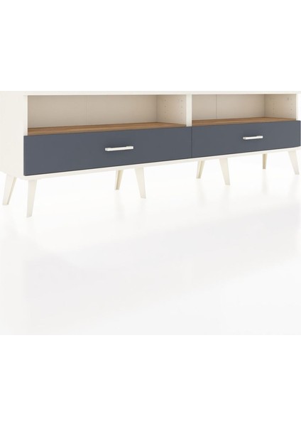 Arges Tv Ünitesi 2 Raflı 2 Çekmeceli 176X30X51 Aytaşı-Çam/antrasit fiyatları