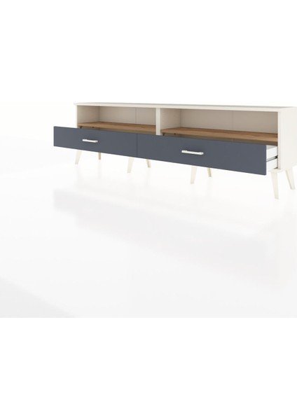 Arges Tv Ünitesi 2 Raflı 2 Çekmeceli 176X30X51 Aytaşı-Çam/antrasit modelleri