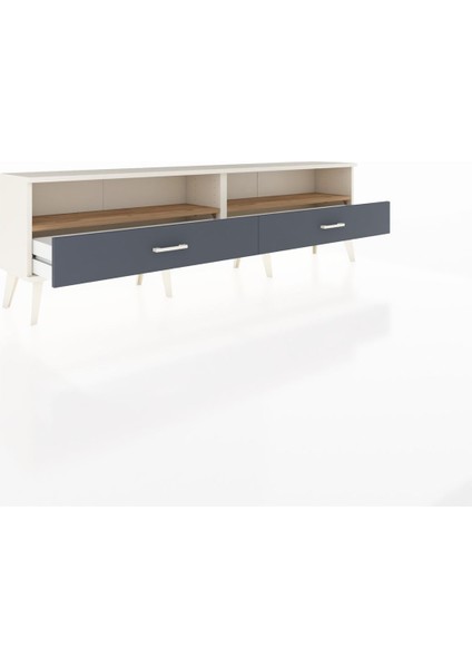 Arges Tv Ünitesi 2 Raflı 2 Çekmeceli 176X30X51 Aytaşı-Çam/antrasit indirimleri