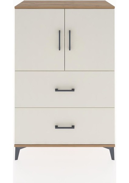 Hyperion Dolap 2 Raflı 2 Çekmeceli 2 Kapaklı 88X44X134 Çam-Aytaşı