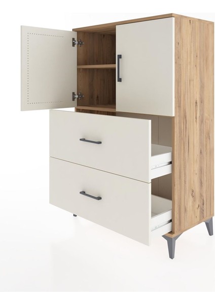 Hyperion Dolap 2 Raflı 2 Çekmeceli 2 Kapaklı 88X44X134 Çam-Aytaşı fırsatları