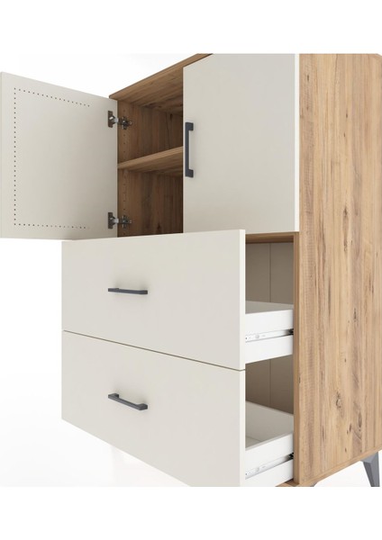 Hyperion Dolap 2 Raflı 2 Çekmeceli 2 Kapaklı 88X44X134 Çam-Aytaşı indirimleri