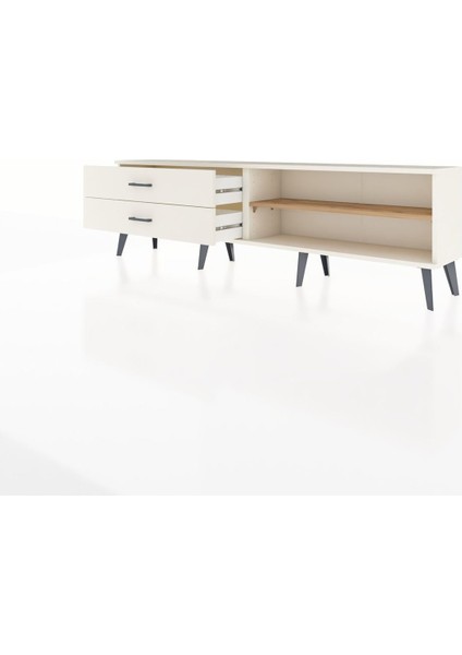 Arges Tv Ünitesi Tek Raflı 2 Çekmeceli 176X30X51 Aytaşı-Çam/aytaşı modelleri