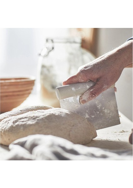 304 Paslanmaz Çelik Hamur Kesme Spatulası 15X12 cm – Esneme Yapmaz Dayanıklı Hamur Bölücü Metal Spatula