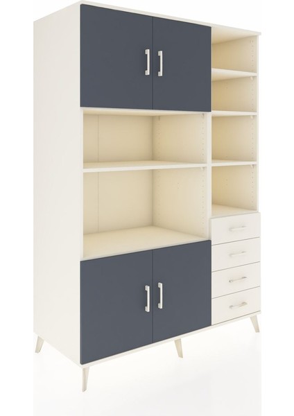 Kronos Dolap 9 Raflı 4 Çekmeceli 4 Kapaklı 132X59X195 Aytaşı-Antrasit/aytaşı fiyatları