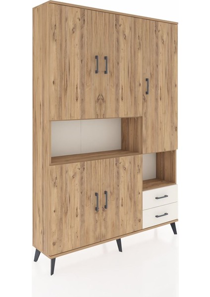 Arges Dolap 10 Raflı 2 Çekmeceli 5 Kapaklı 132X30X195 Çam-Çam/aytaşı fiyatları