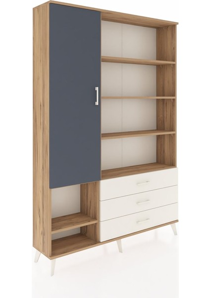 Arges Dolap 9 Raflı 3 Çekmeceli Tek Kapaklı 132X30X195 Çam-Antrasit/aytaşı fiyatları