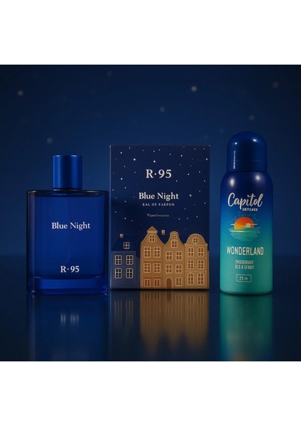 R95 Blue Night Parfüm Capitol Deodorant Seti